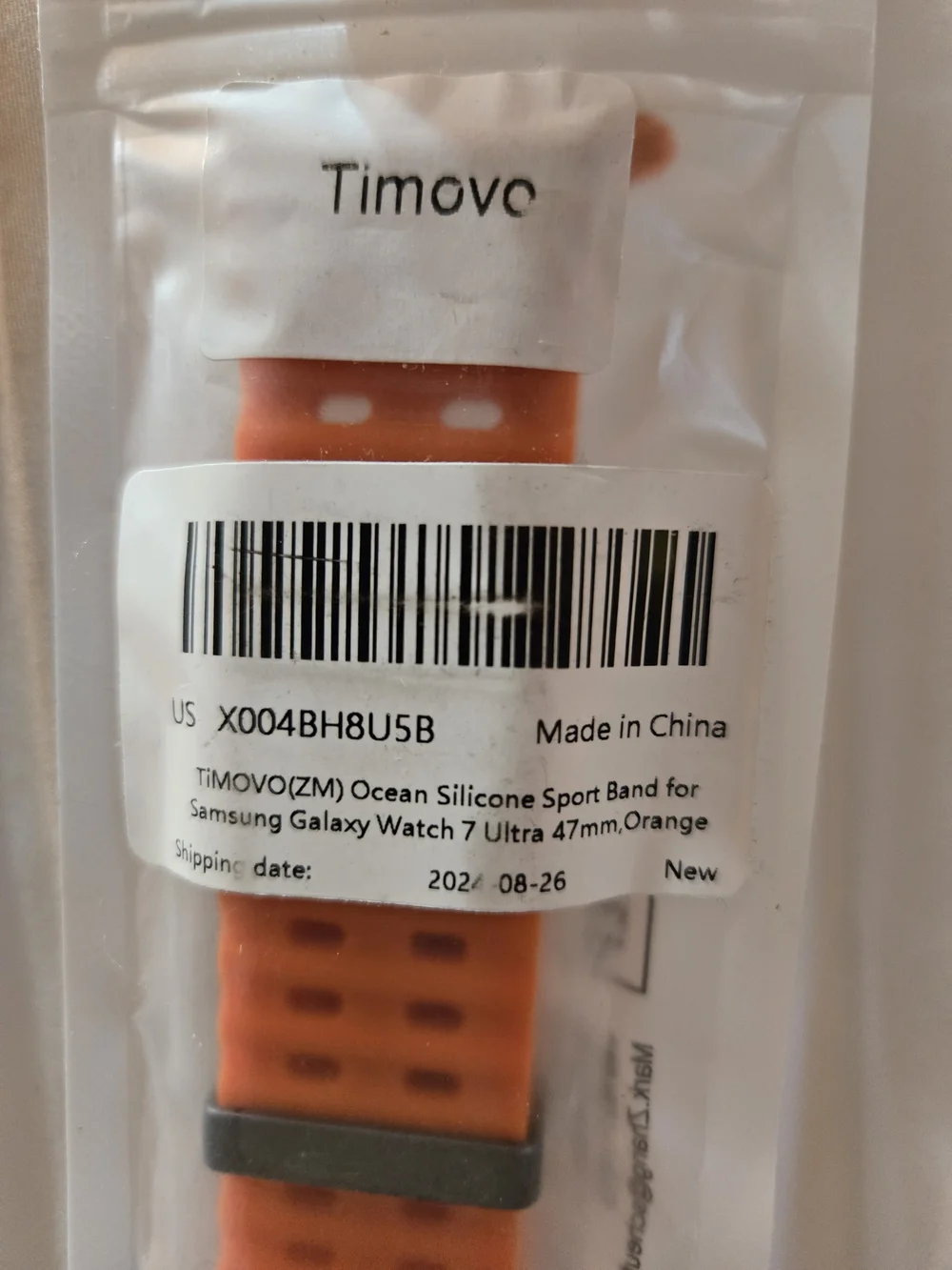 Timovo Orange Silicone Sport Band - Samsung Galaxy Watch 7 Ultra